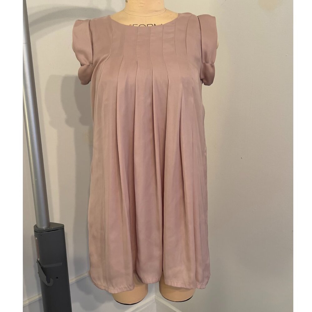 Babydoll Pleated Mini Dress